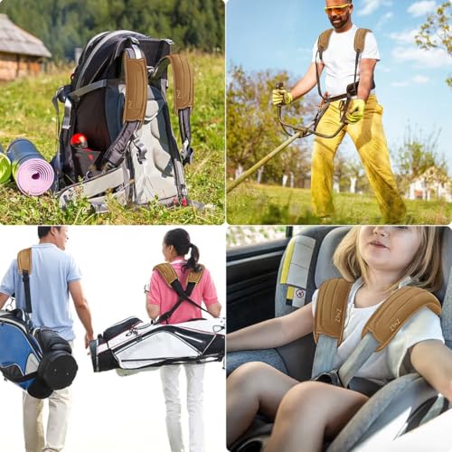 Image of ZINZ 2-Pack Universal Shoulder Pad with Ultra Thick Cushion for Bag Luggage Bag Crossbody, Plus Long & Anti-Slip & Breathable,Khaki