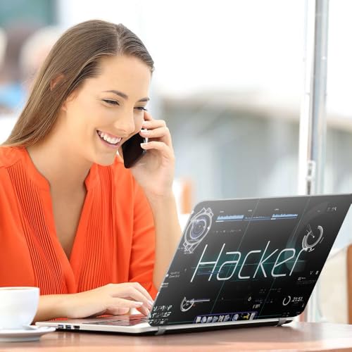Image of Galaxsia Hacker Top+Wrist Pad Vinyl Laptop Skin /Sticker /Cover Upto 15.6 Inches Laptops Laminated-Removable-HD Quality Compatible for Hp-Dell-Sony-Lenovo-Asus etc.(15x10 Inches)