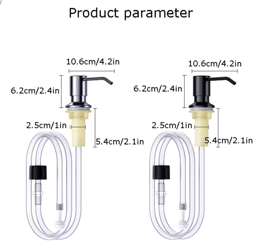 Extractor Press-Type Soap Dispenser Stainless Steel Soap Pump Dish Soap Dispenser for Kitchen Sink Liquid Dispenser with Extension Tube Soap Pump (Color : Type A)