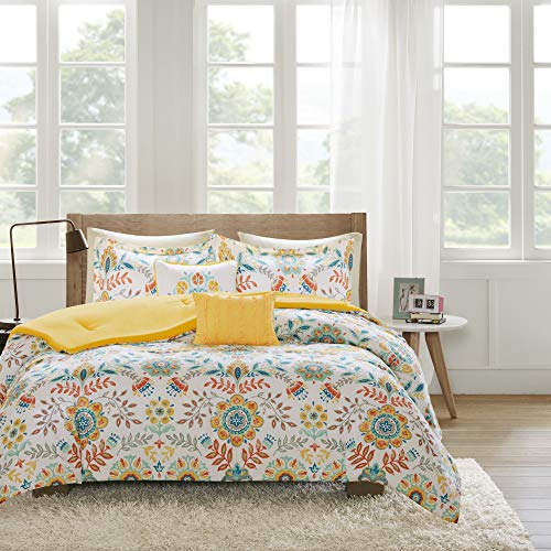 Intelligent Design Nina Comforter Set Vibrant Floral Design, Teen Bedding For Girls Bedroom Mathcing Sham, Decorative Pillow, Twin/Twin X-Large, Multi 4 Piece #TOP1
