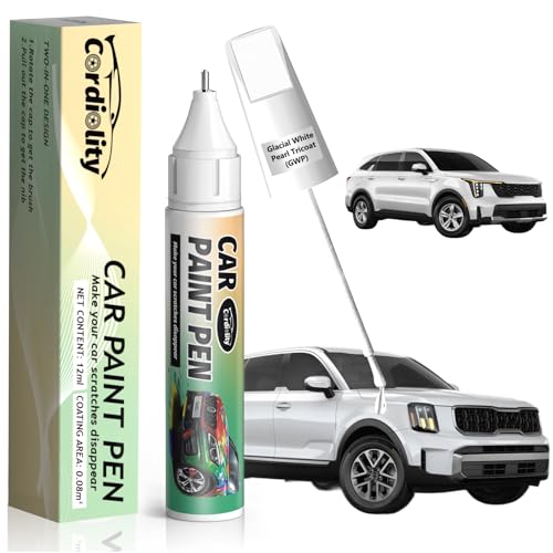 Image of GWP Glacial White Pearl Tricoat Touch Up Paint for Kia, Color Accurate Car Paint Scratch Repair Pen, Quick & Easy Fix Automotive Chips and Nicks