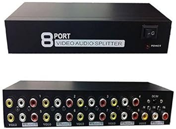 Microware 8 Port RCA Video / Audio Splitter - 1 In 8 Out - 1 DVD to 8 Tv's