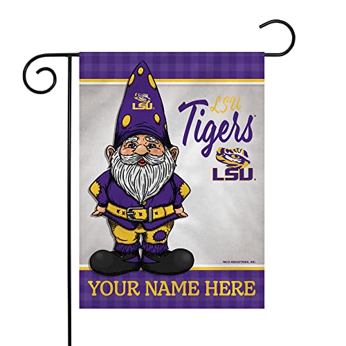 Rico Industries NCAA LSU Tigers Gnome Spring Personalized Garden Flag