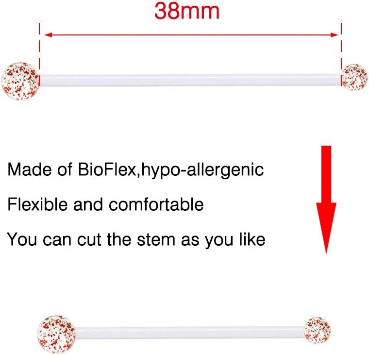 JFORYOU Pregnancy Belly Rings Maternity Navel Rings Flexible Bioplast Long Belly Button Rings Clear Navel Retainer Body Piercing for Daily Wear, Maternity Photoshoot and Beach Swimming