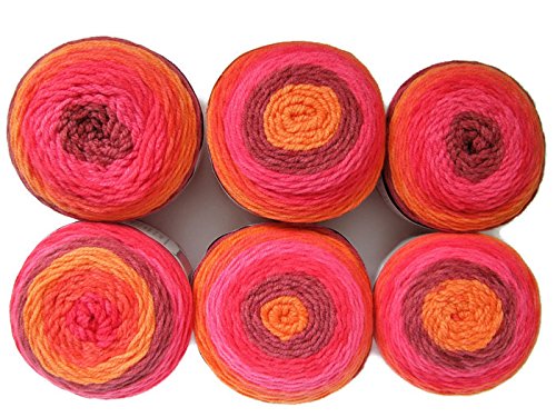Bernat Pop! Yarn, 6-Pack (Scarlet Sizzle)