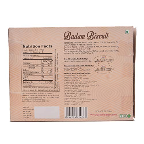 Image of Karachi Bakery Badam Biscuits, 400 g /300 g (Weight May Vary) (Pack of 3)
