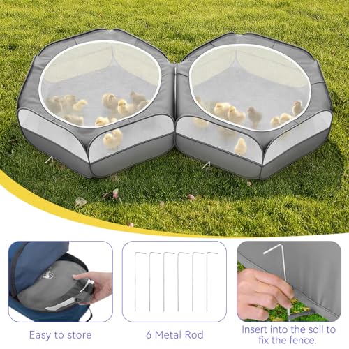 Image of Pawaboo Small Animals Playpen, Large Chick Brooder with Zipper Splicing