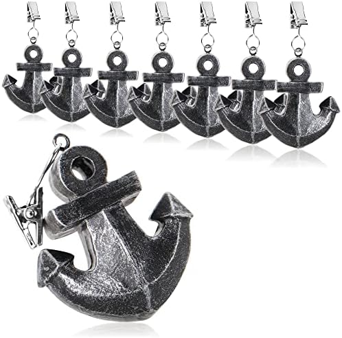 4 Poids De Nappe Avec Clips Métalliques - Anti-vent Pour Terrasse, Jardin, Pique-nique - Pierre Blanche 6x2 Cm