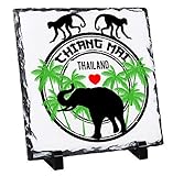  Teesquare1st Thailand Chiang MAI - Rock Slate Photo Gift, Foto en Piedra Pizarar Rock Photos Imagen Cuadro Cuadrado