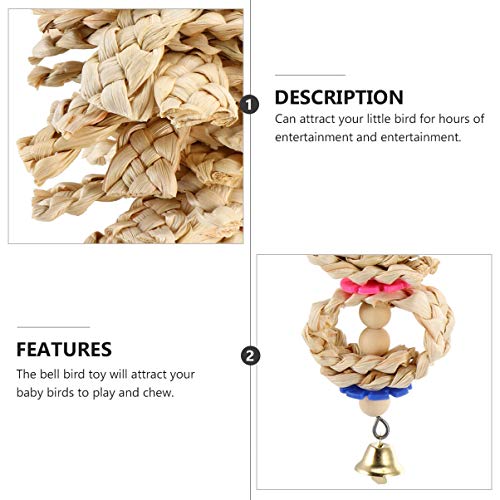 UKCOCO 8 Peças Pássaro Papagaio Balançando Brinquedos de Mascar Com Sino de Madeira Natural Em Pé Re