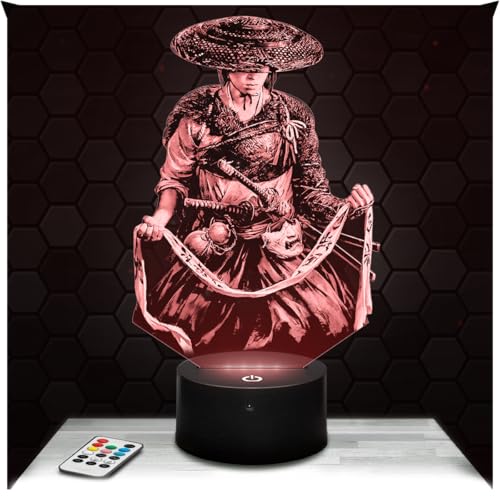 Lampephoto.fr - Candeeiro 3D Ghost of Yō tei Videogames presente Geek homem, Gamer, luz noturna tátil LED, efeito holograma 3D, ideia presente de Natal aniversário homem mulher, decoração quarto