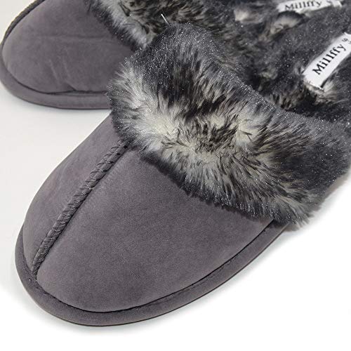 Millffy Faux Fur Slip On Unisex Mans Womens House Slipper with Memory Foam Slippers Shoes2