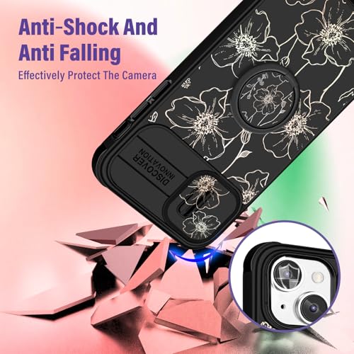 Image of Funermei for iPhone 14 /for iPhone 15 Plus Case - Women Girls Cute Phone Cover Girly Pretty Aesthetic Floral Flower Unique Design with Camera Cover Funda for Apple for iPhone 14 /for iPhone 15 Plus