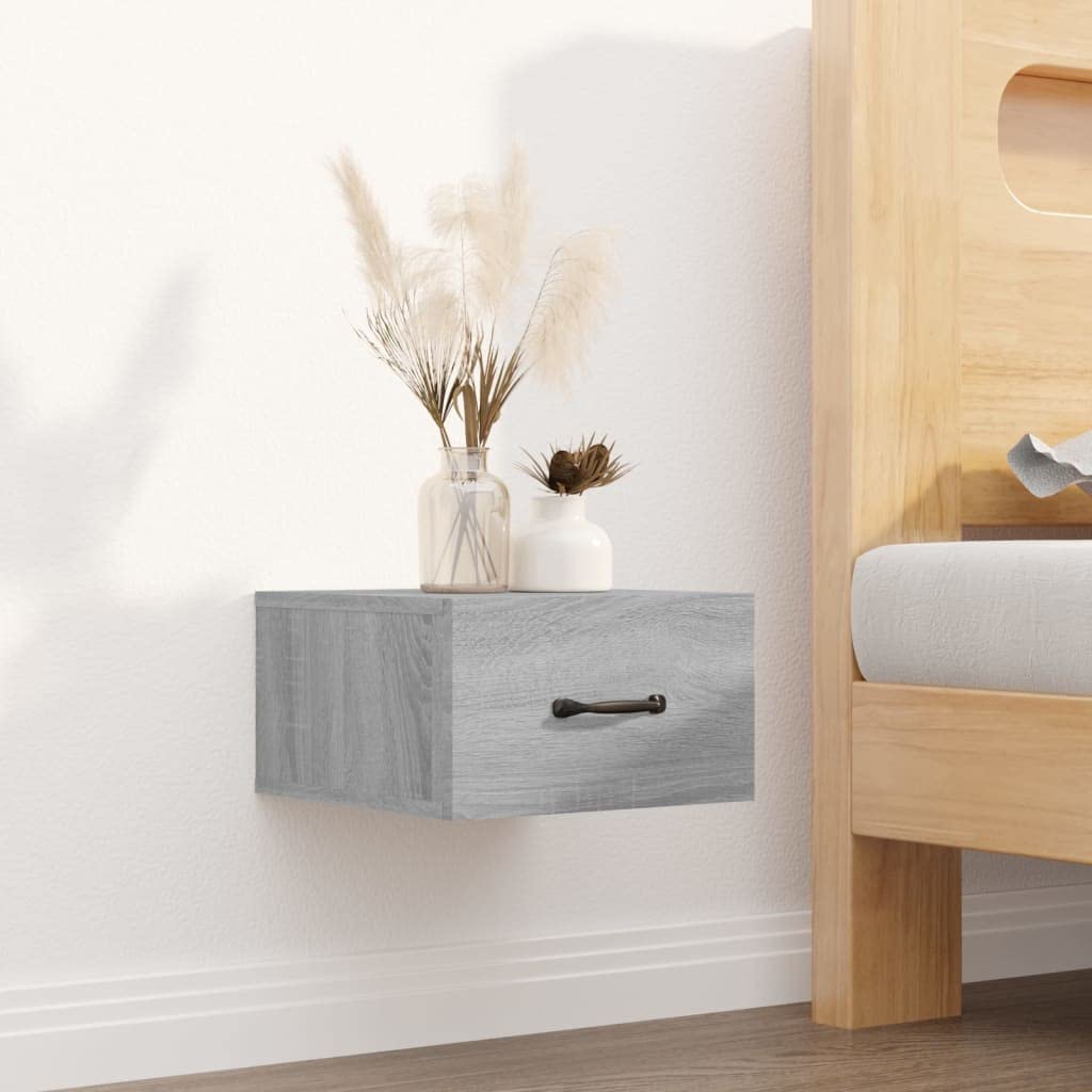 Meuble de Rangement Flottant Gris pour une Chambre Moderne et un Salon Épuré