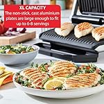 T-Fal OptiGrill Stainless Steel XL Electric Grill 6 Servings 9 Intelligent Automatic Cooking Modes 1800 Watts Nonstick Removable Plates, Dishwasher Safe, Indoor, Frozen Food - Image 3