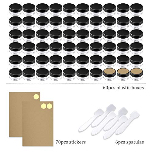 60 Stück Döschen, PAMIYO 5ml Leerdose klarer Tiegel, Cremedose Leer Transparent Tiegel mit Schraubverschluss Reise… – Bild 6