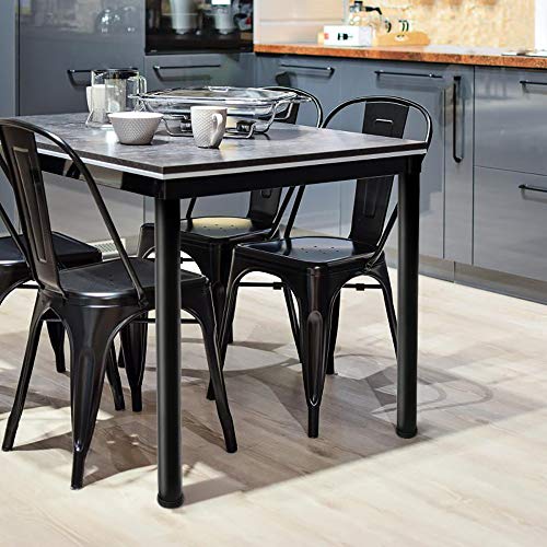 28-inch Adjustable Metal Table Legs, Suitable for Office Desks, Dining Tables & Chairs, Furniture, or 4-Piece Sets (28in, Black)