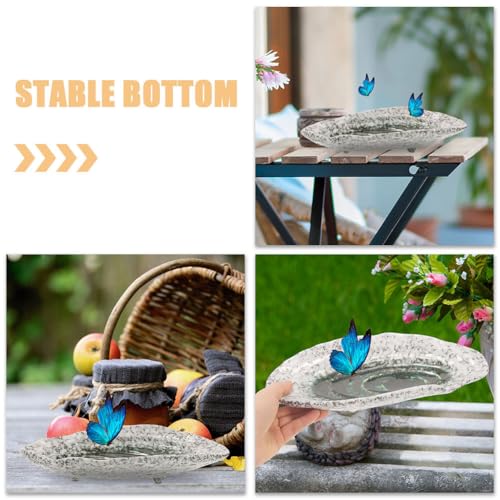 Toddmomy 07K3690I09YU10P Butterfly Puddler Garden Stone, 8.25Inch Outdoor Butterfly Feeder Bee Watering Station Ceramic Bird Bath Water Food Holder thumb #8