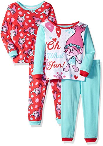 DREAMWORKS TROLLS Girls' Snug Fit Cotton Pajamas