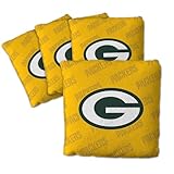 YouTheFan Officially-Licensed NFL Green Bay Packers Set of 4 Cornhole Bags - All Weather Regulation 6β x 6β Size - 16oz Weight - Designed in USA