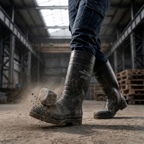 Image of PVC Rain Boots for Men And Women - Waterproof Slip-Resistant Rubber Work Boots, Seamless Durable Tall Knee Boots for Agriculture, Gardening, Fishing, Industrial & Outdoor Work