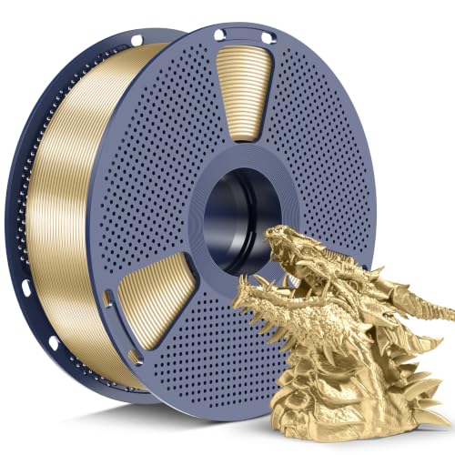 Image of SUNLU Silk2.0 PLA+ Filament 1.75mm, Chrome Like Gloss Finish, Smooth Silk Texture, Upgraded Formula for Stable Printing, 1kg(2.2lbs) PLA Plus 3D Printer Filament, Light Gilded Gold