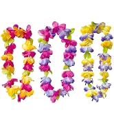 40 Colliers Fleurs Hawaïens + 10 Épingles - Lot Fête Tropicale Hawaienne