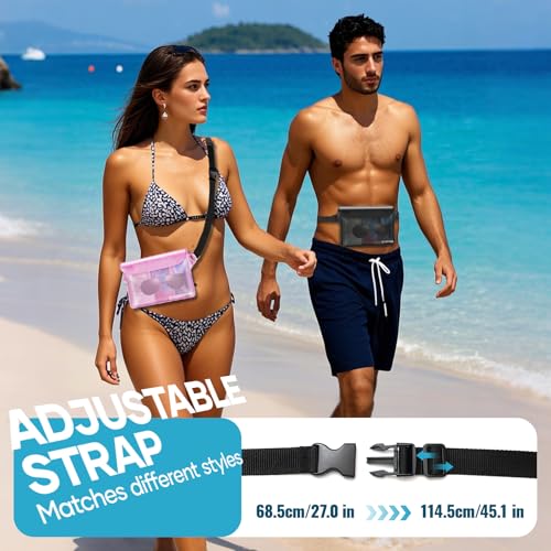 Image of Waterproof Fanny Pack for Women, Waterproof Pouch for Phone Passport Purse, Beach Accessories Dry Bag, Floating Water proof Bags for Cruise Ship Travel Water Park Boating Fishing Diving Kayaking Pool