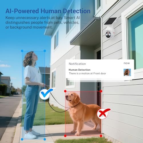 1080p WiFi Security Camera with Solar Panel, Battery Powered, Pan Tilt, AI Motion Detection, Night Vision, 2-Way Talk, IP65, Cloud Storage, 2.4GHz WiFi Only - Image 4