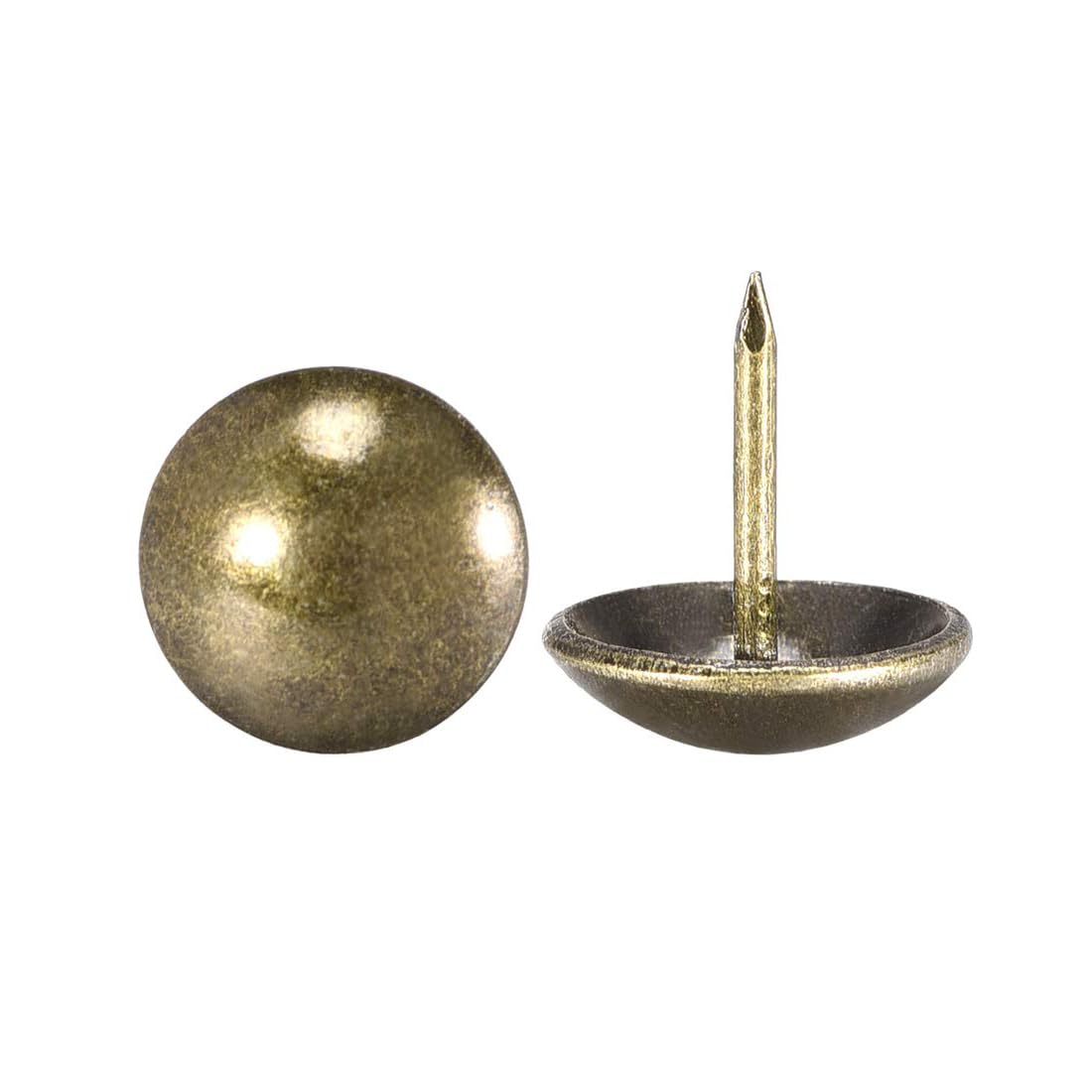 Unifizz 80Pcs Upholstery Tacks 16mmx17mm Decorative Round Head Furniture Nails Pins Bronze Tone for Sofa, Chair, Headboards, Carpets, Woodcraft
