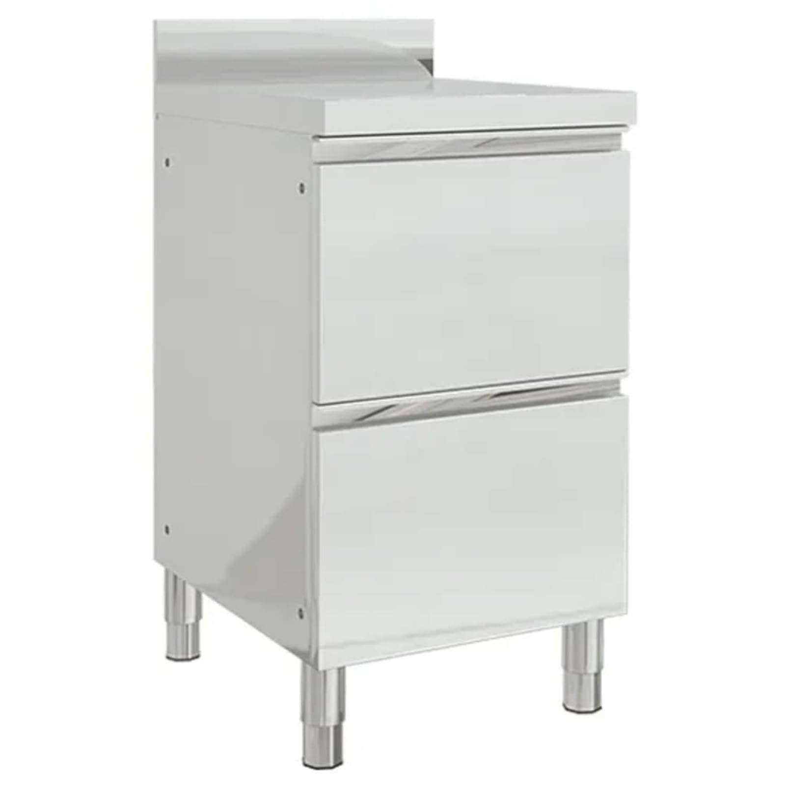 Gecheer Armadio da a 2 cassetti, in acciaio inox, 50 x 60 x (95-96) cm, piedini regolabili in altezza, per ristoranti, alberghi, produzione alimentare