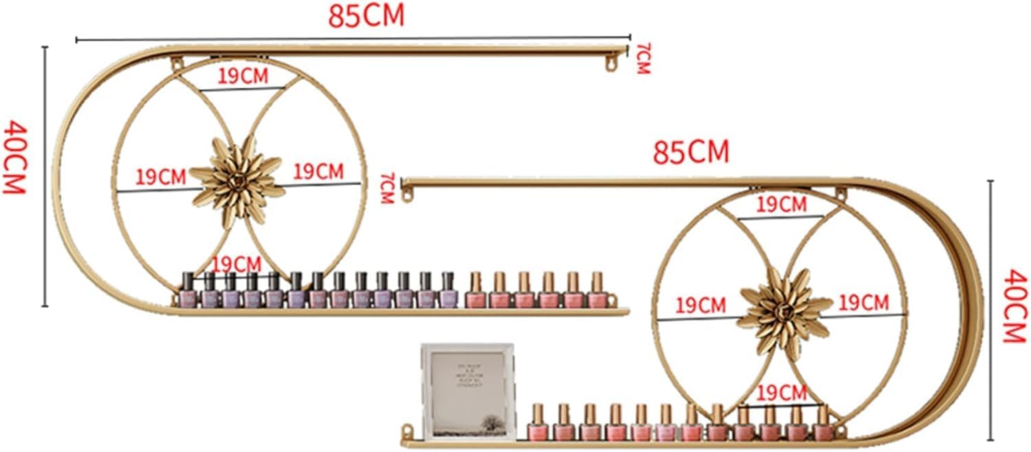 Scaffali per Smalti per Unghie Montati Parete, Scaffale for la conservazione del profumo di olio essenziale a forma di U, vetrina for bottiglia di olio essenziale montata a parete for salone di bellez