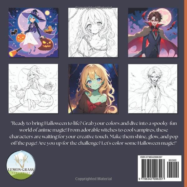 Halloween Anime Coloring Book for Kids: Fun and Cute Anime-Style Halloween Characters to Bring to Life! image 3