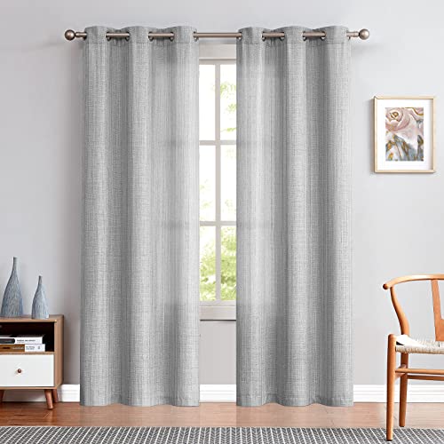jinchan Grey Linen Textured Curtains 84 Inch Long 2 Panels for Living Room Grommet Top Light Filtering Window Drapes for Bedroom Heathered Gray jinchan Grey Linen Textured Curtains 84 Inch Long 2 Panels for Living Room Grommet Top Light Filtering Window Drapes for Bedroom Heathered Gray