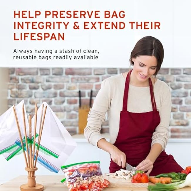 Plastic Bag and Bottle Dryer - Patented; Multi-Purpose Drying Rack Saves Money and the Planet. Folds for Easy Storage