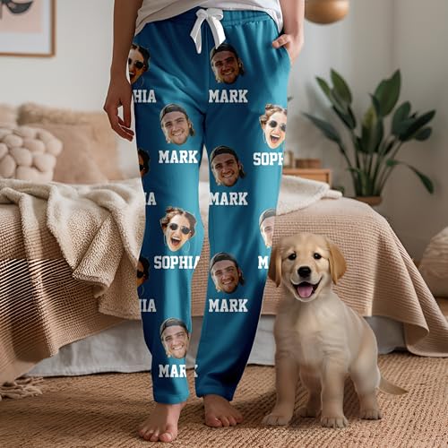 Custom Face Pajama Pants With Picture Photo, Funny Custom, Custom Sleepwear Pants for Men Women2