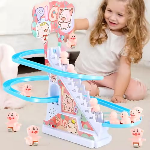 Image of Crackles Sliding Ducks - Ducks Chasing Race Slide Game Set - Small Ducks Stair Climbing Toys for Kids, Escalator Toy with Lights and Music - 3 Duck Included (Ducks Slide)
