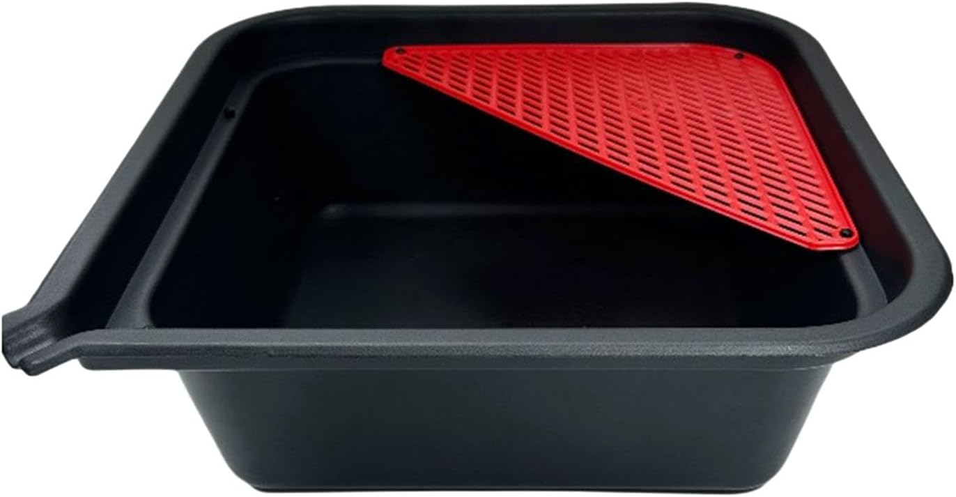 Generic 9 Liters Mechanic Automotive Oil Drain Pan Oil Change Tray Wear Resistant, 36.5cmx36.5cmx12.5cm, Black