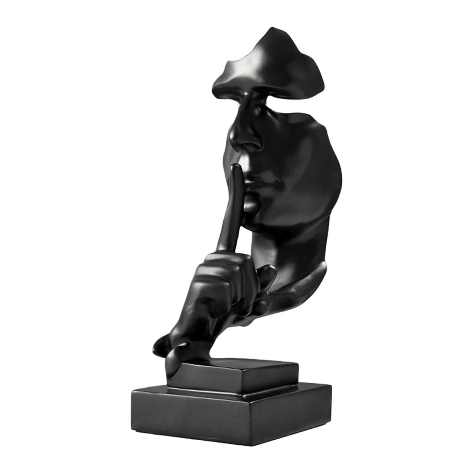 sugerou Decorative Resin Ornaments Abstract Faceless Sculpture - Modern Home Office Statue with Gold Black White Finish, Light Luxury Industrial Style Decor F