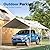 Quictent 10x20 ft Heavy Duty Carport Car Canopy Garage Outdoor Boat Shelter Party Tent-White