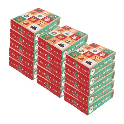 CLISPEED 15個クリスマスアドベントカレンダーボックス コンパートメント 空のキャンディ収納 製 お菓子整理用 クリスマスパーティー用ラッピ