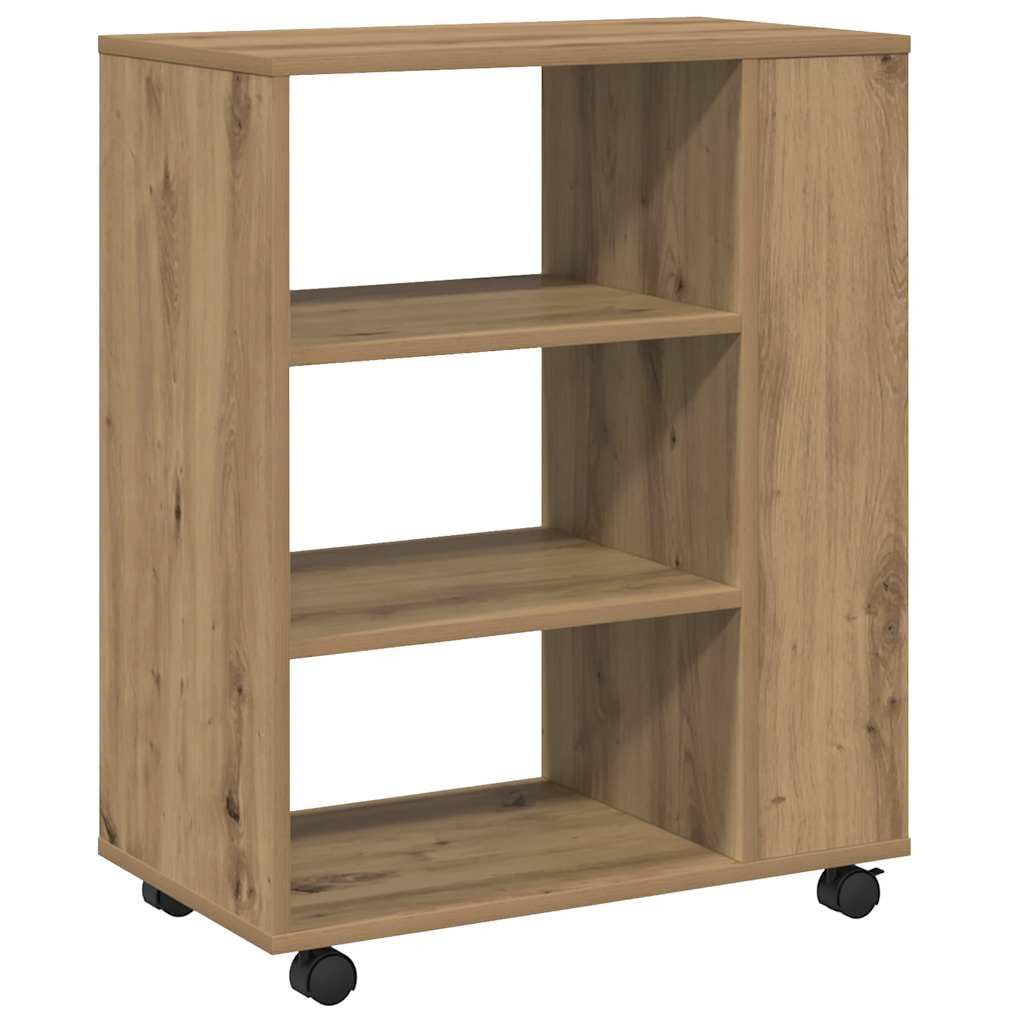 vidaXL Armoire roulante chêne Artisanal 60x35x75 cm Bois d'ingénierie, Armoire, classeur Mobile, Meuble de Bureau, Armoire de Rangement sur roulettes