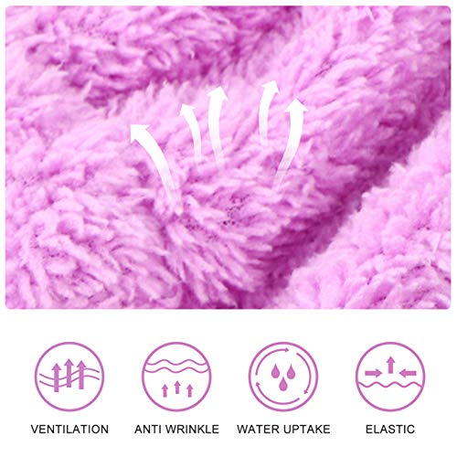 PIXNOR Touca de Toalha de Secagem de Cabelo Com Botões Elástico Absorvente de Toalha de Cabelo Envol