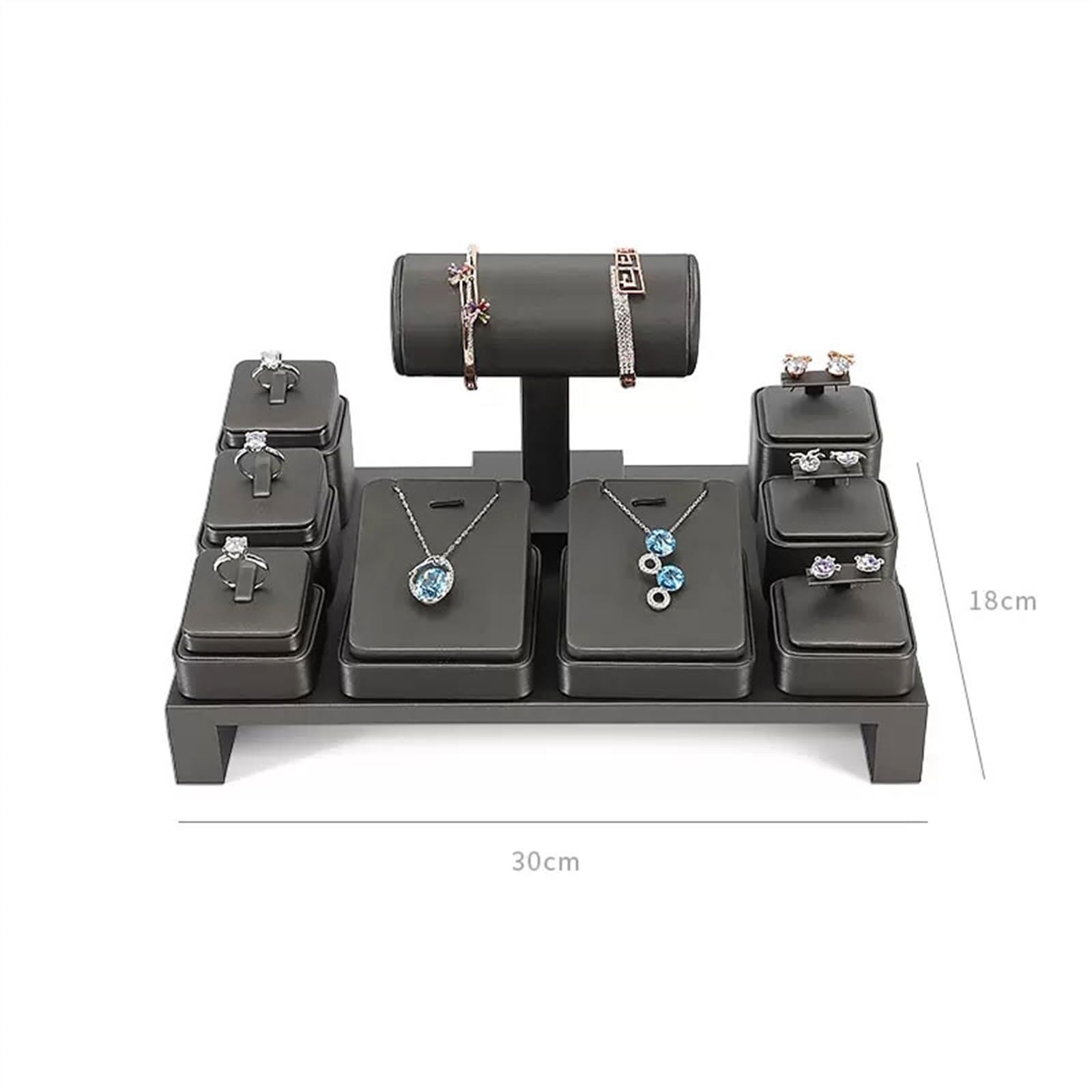 LLXYWJ Espositore per Gioielli Espositori per collane Set Espositori per Gioielli in Pelle Espositore per Braccialetti con Barra a T Supporto per Braccialetti per esporre Orecchini, Pendenti e Anelli