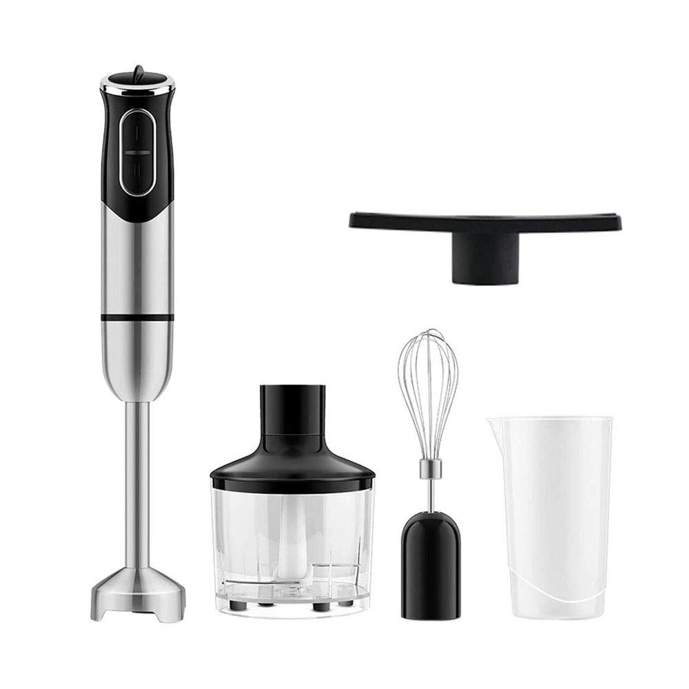Blender Mano, 600W, Blender Stick de 2 velocidades, Blender de Acero Inoxidable 304, batidor de Huevo, Jugo/Carne picada/Revuelva/Fideos