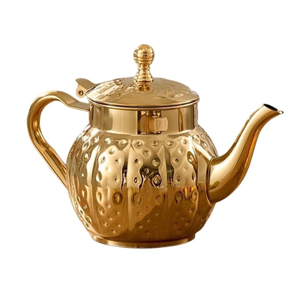 Oxxggkao Large Capacity Stainless Steel Teapot with Ergonomic Handle Tea Kettle for Family Gatherings Event Old Rustless Teapot