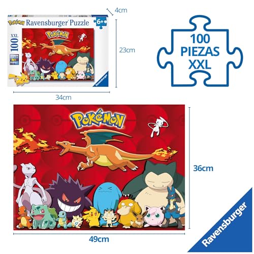 Ravensburger - Puzzle Enfant - Puzzle 100 p XXL - Mes Pokémon préférés - Dès 6 Ans - 10934
