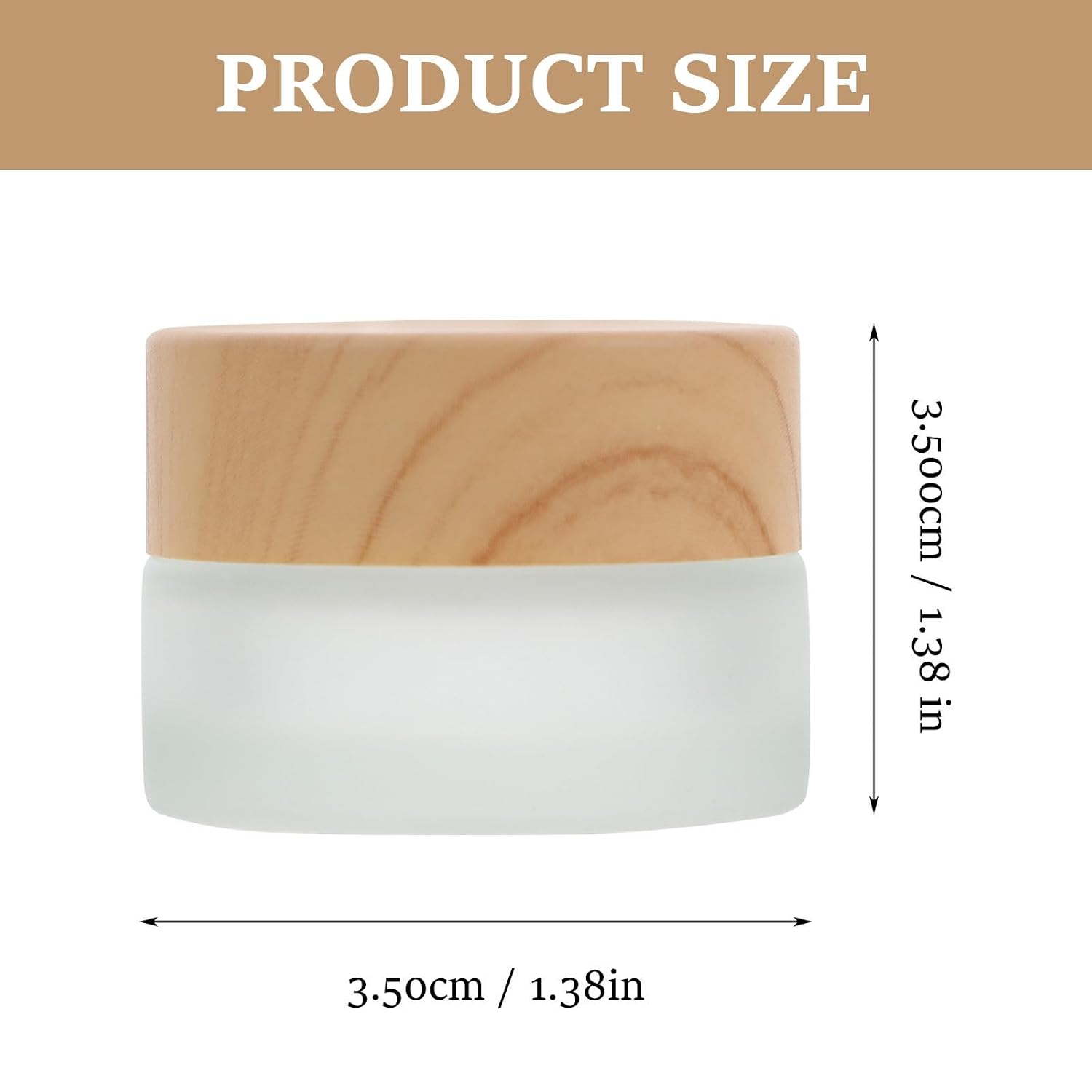 Manicure Glass Cup 5g with Lid Wood Frosted for Nail Art image 2
