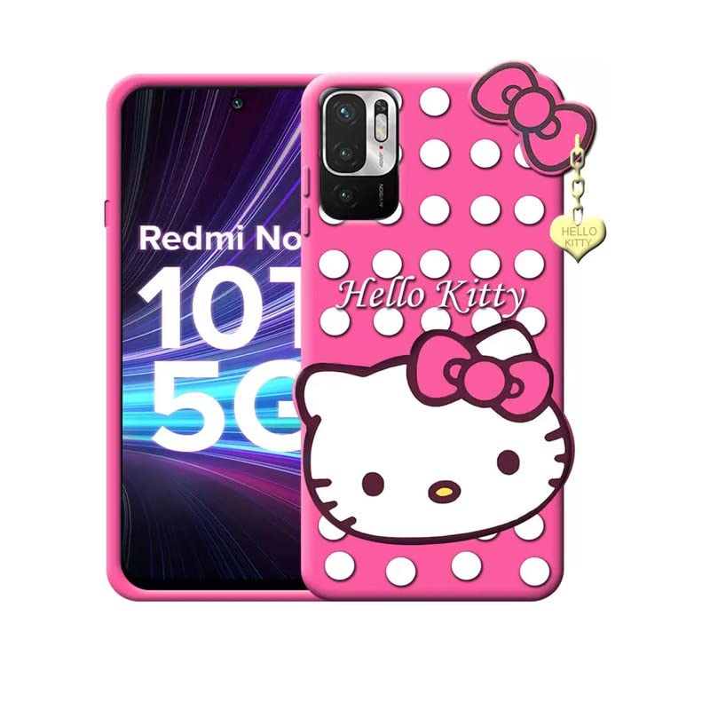Imperium 3D Hello Kitty Soft Rubber-Silicon Back Cover for Redmi Note 10T 5G