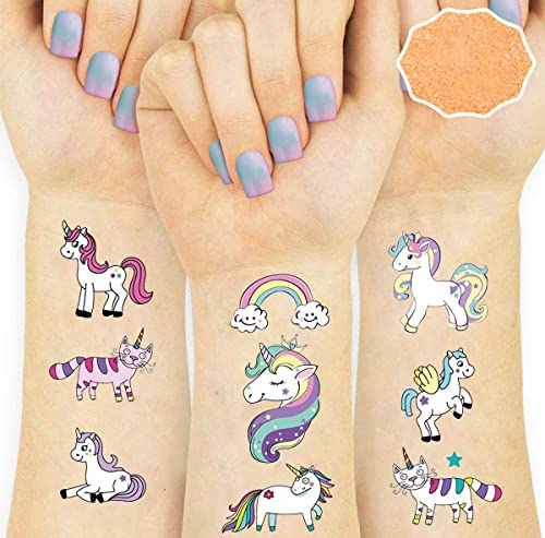 Image of Party Propz Unicorn Theme Tattoo Sticker - Set of 10 Sheets, Tattoo Sticker for Kids | Unicorn Cute Stickers | Rainbow Stickers for Kids | Unicorn Temporary Tattoos | Tattoos for Girls